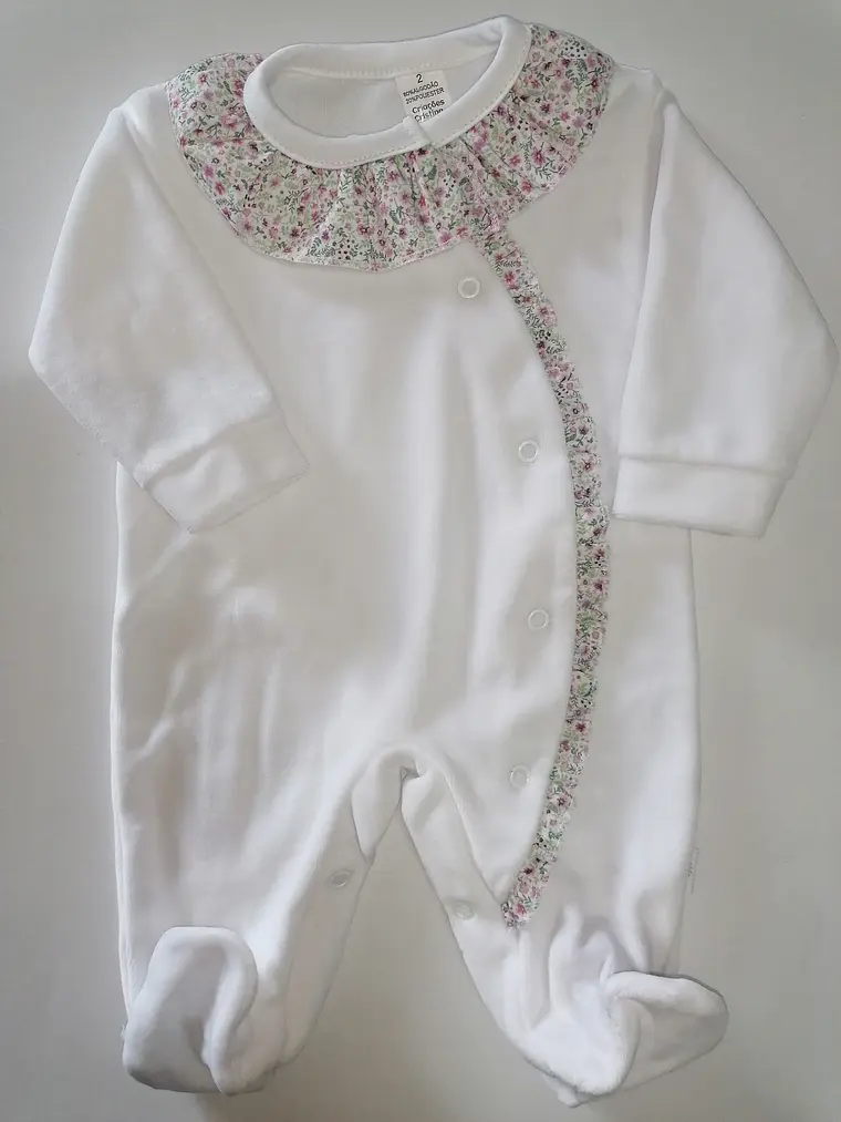 Babygrow de veludo com folho | 1M e 2M 6
