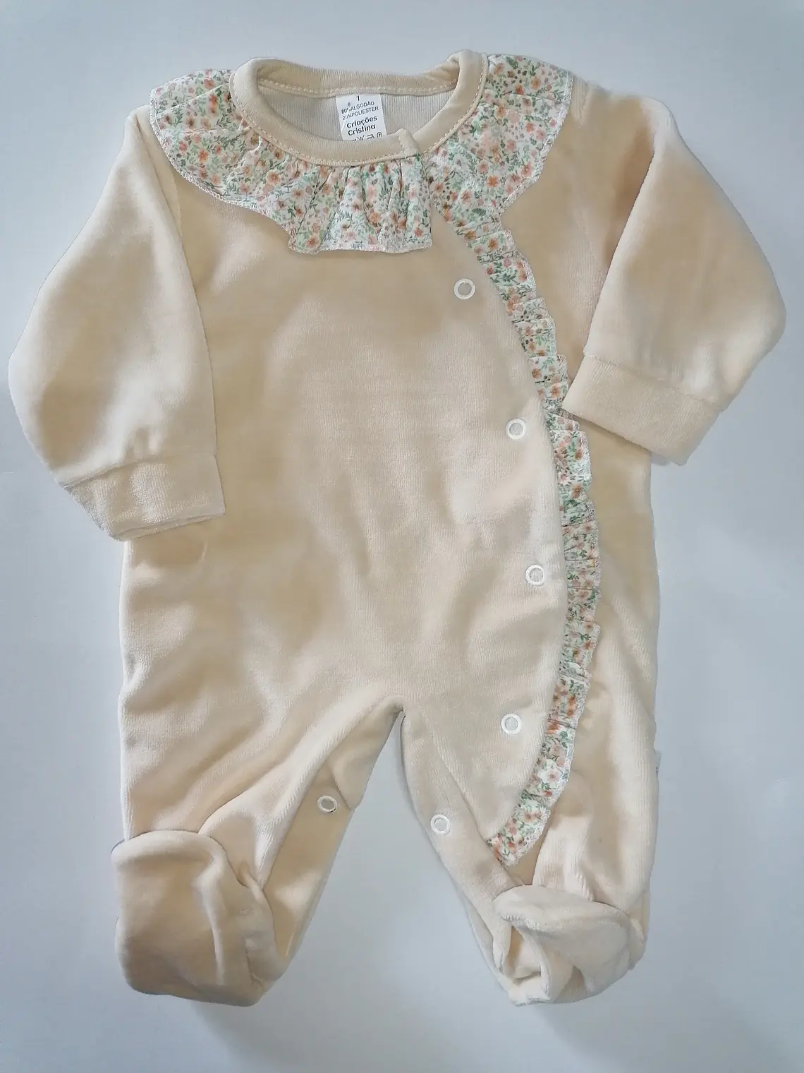 Babygrow de veludo com folho | 1M e 2M 7