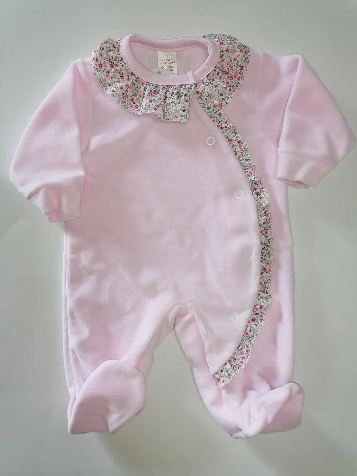 Babygrow de veludo com folho | 1M e 2M 8
