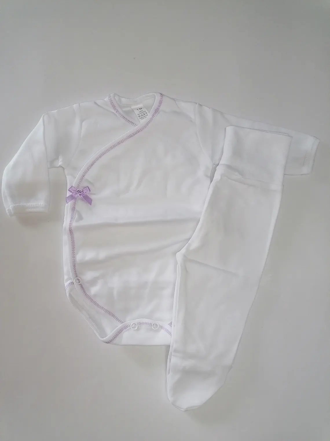 Conjunto Interior para Bebé | 100% Algodão com carda - lacinho  4