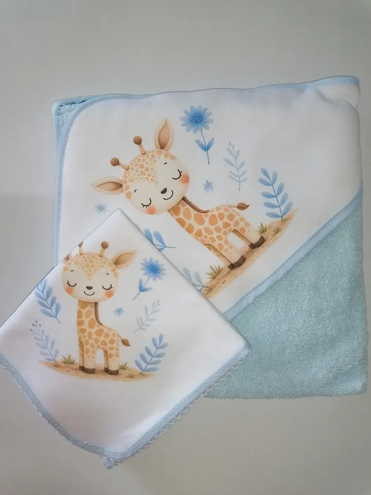 🦒 Coleção Girafinha | Toalha de banho + fralda  2