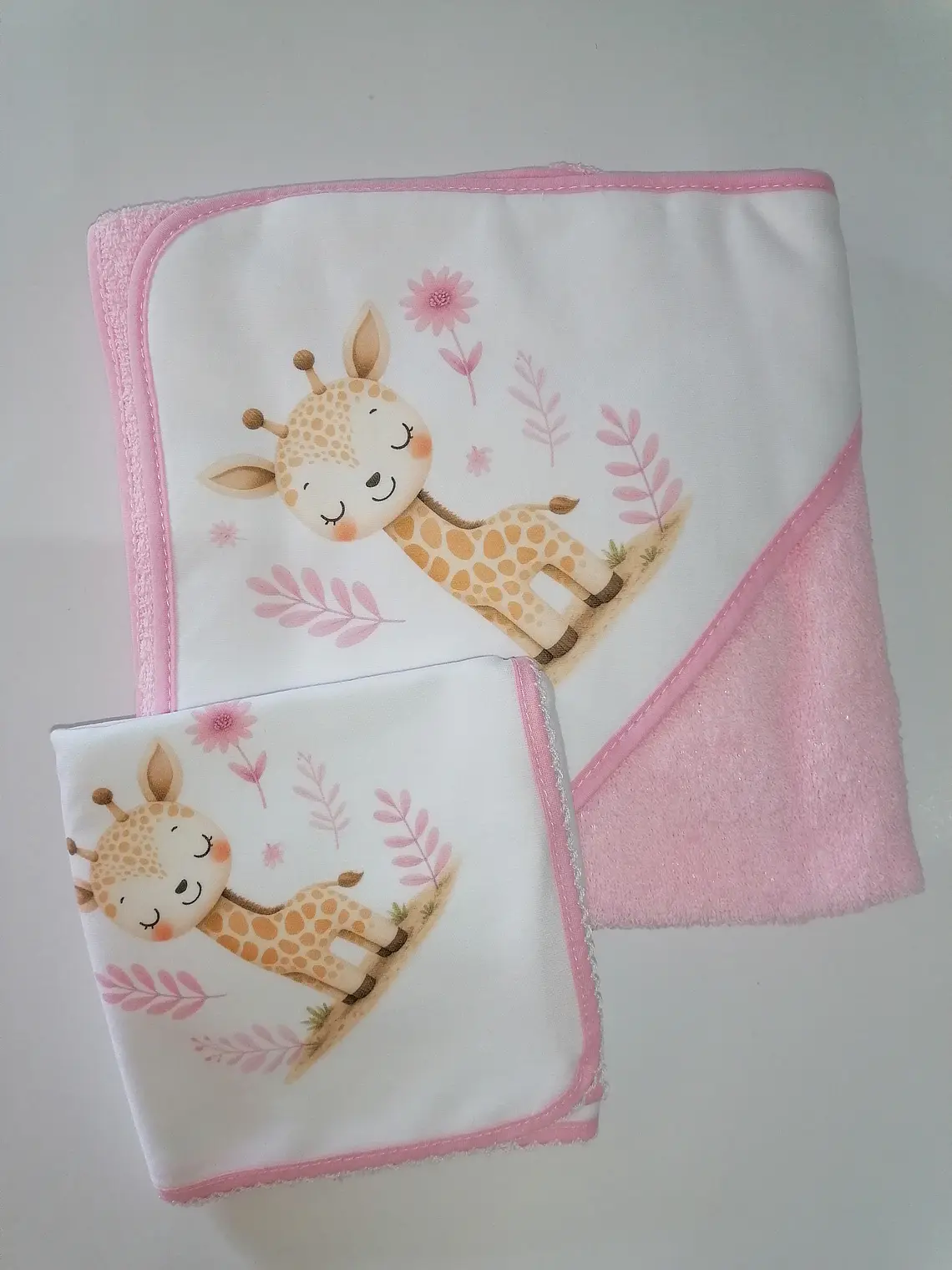 🦒 Coleção Girafinha | Toalha de banho + fralda  3