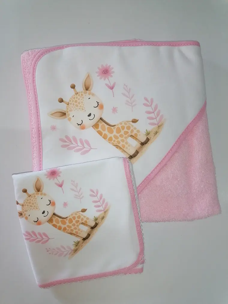 🦒 Coleção Girafinha | Toalha de banho + fralda  3
