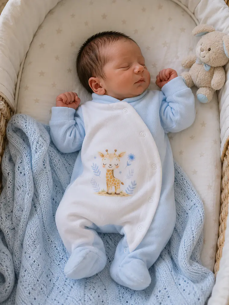 Babygrow Veludo Girafinha para Bebé 2