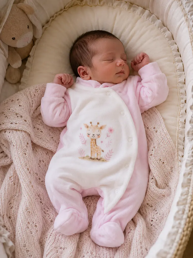 Babygrow Veludo Girafinha para Bebé 3