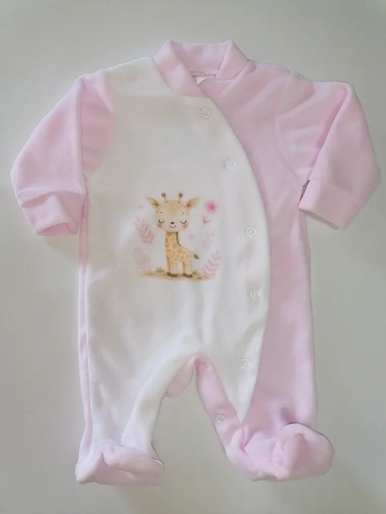 Babygrow Veludo Girafinha para Bebé 8