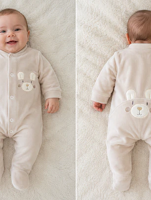 Babygrow de Veludo Coelhinho para Bebé