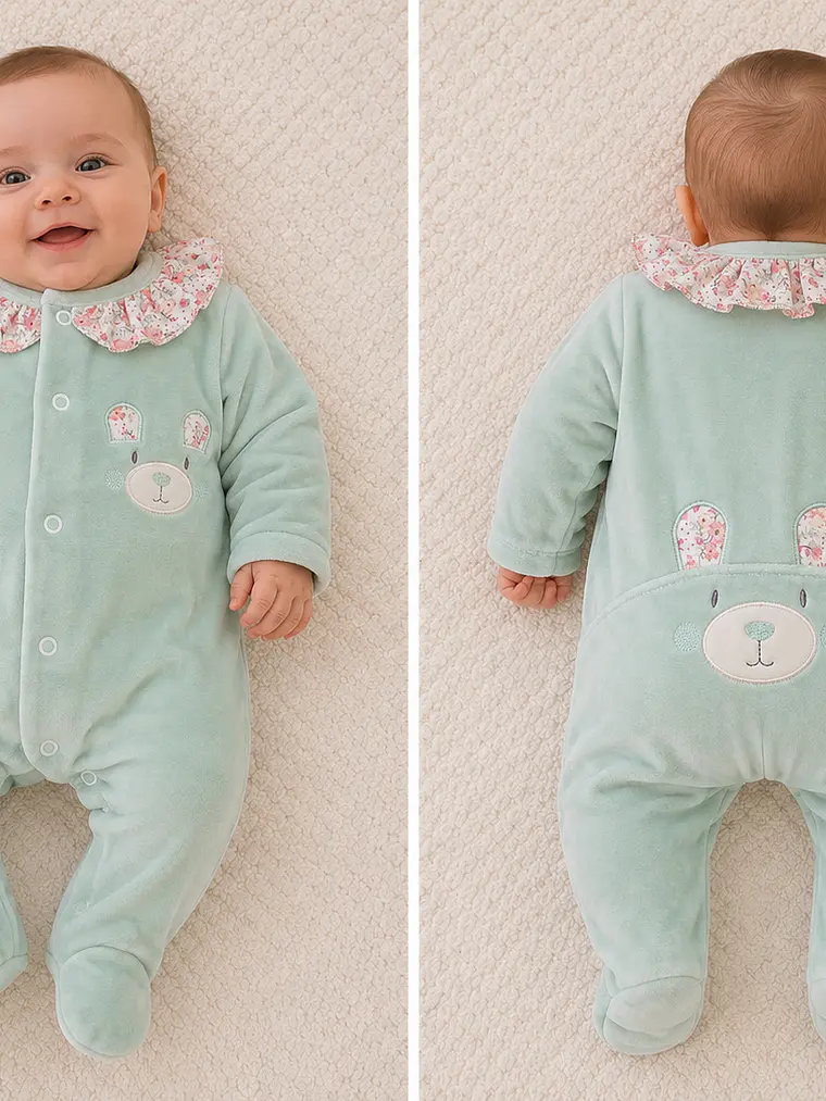 Babygrow de Veludo Coelhinho para Bebé 4