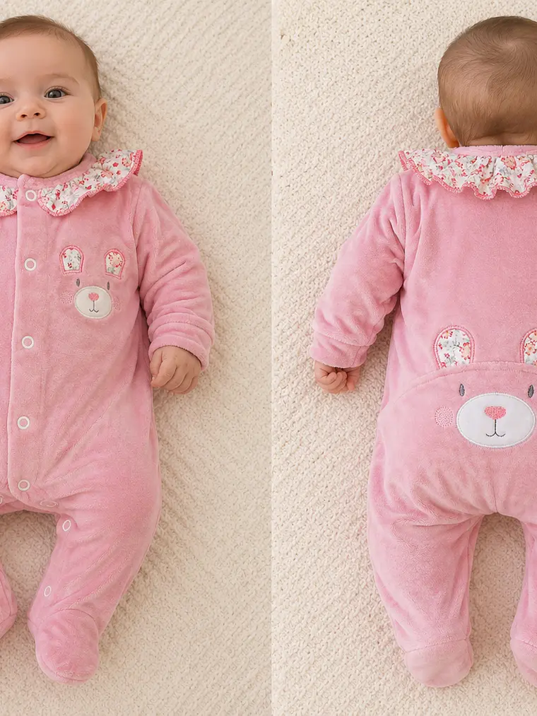 Babygrow de Veludo Coelhinho para Bebé 5