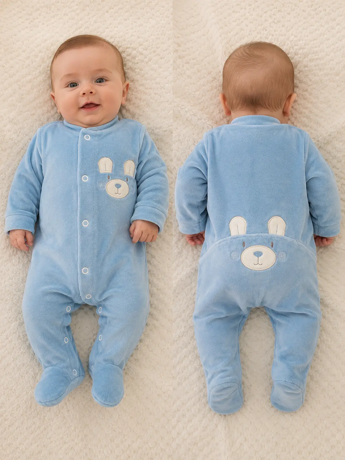 Babygrow de Veludo Coelhinho para Bebé 6