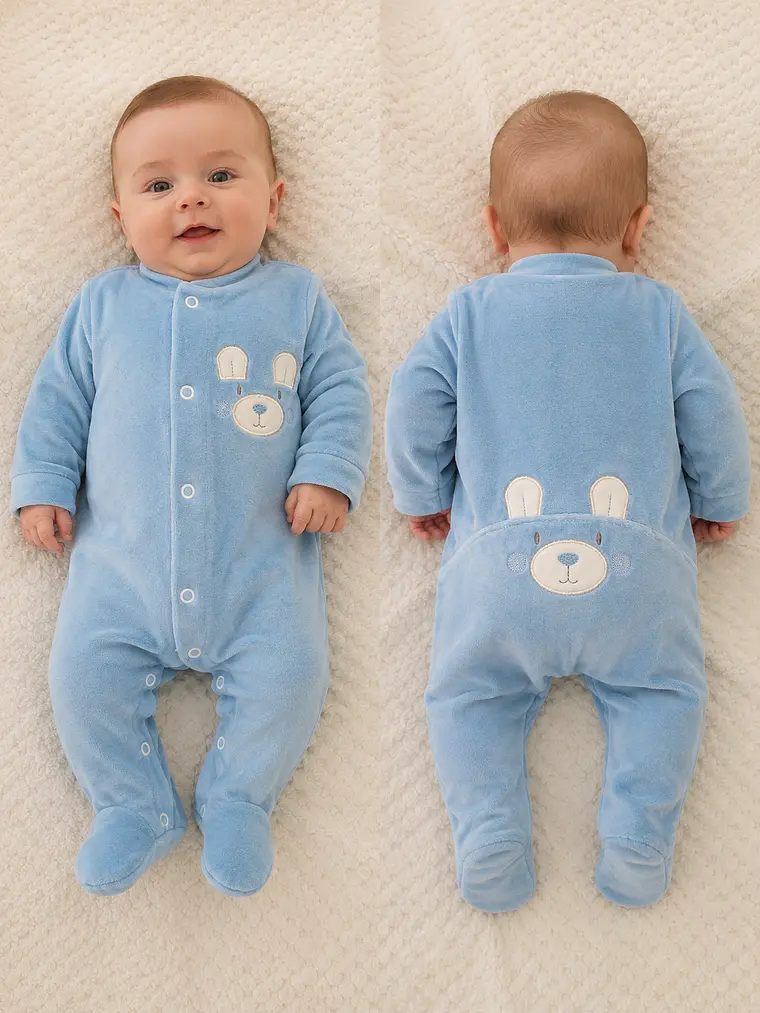 Babygrow de Veludo Coelhinho para Bebé 6