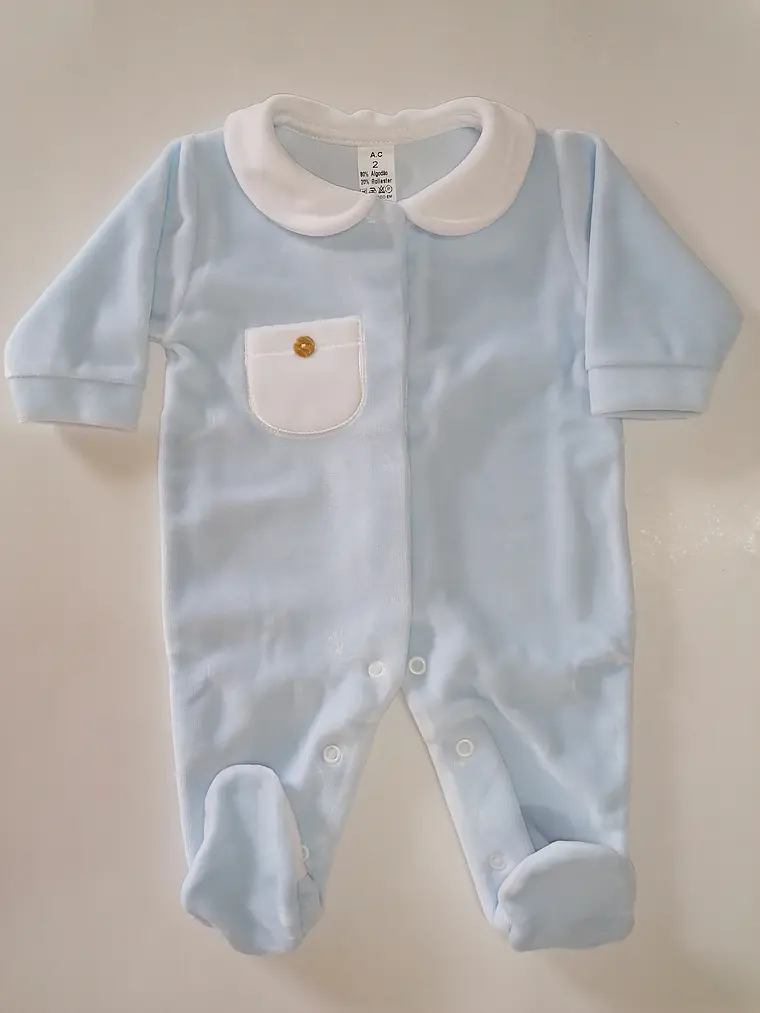 Babygrow Premium de Veludo com Gola e Bolso 5
