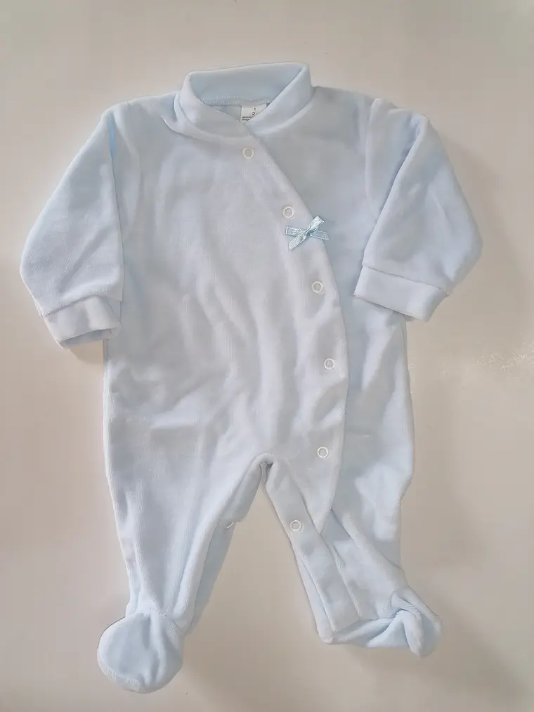 Babygrow Premium de Veludo com Gola em Plumeti 4