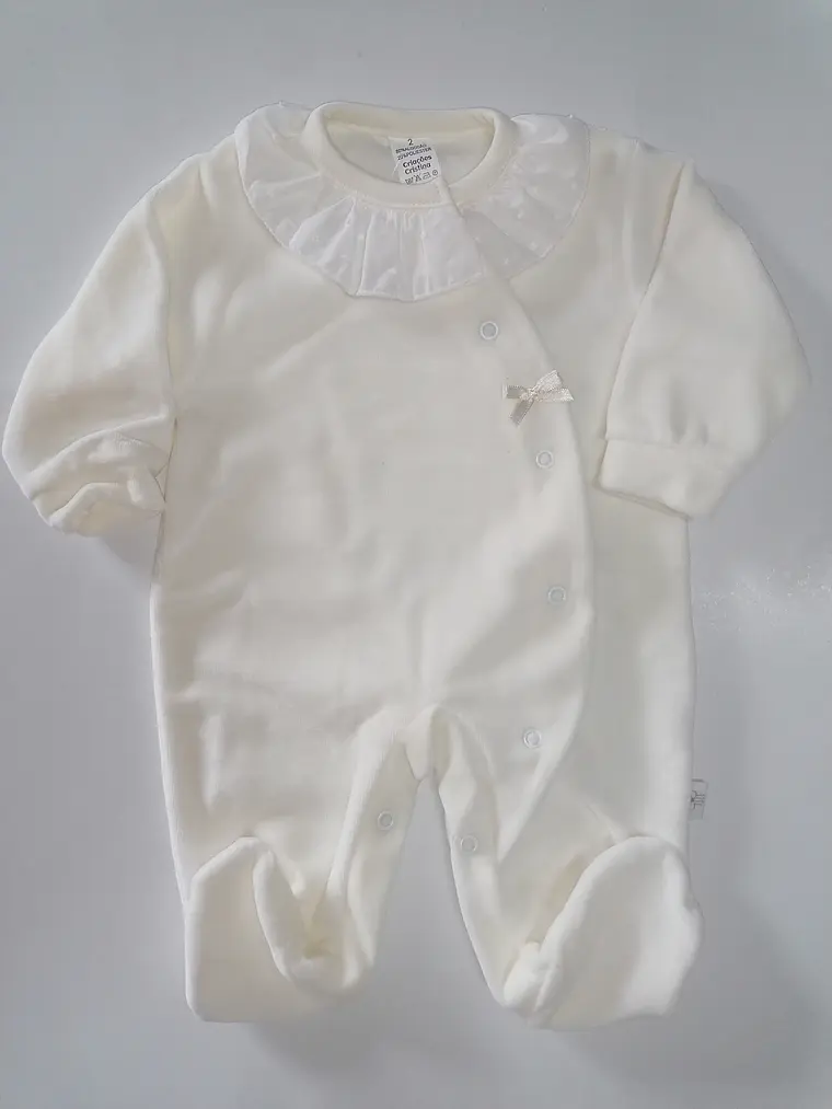 Babygrow Premium de Veludo com Gola em Plumeti 6