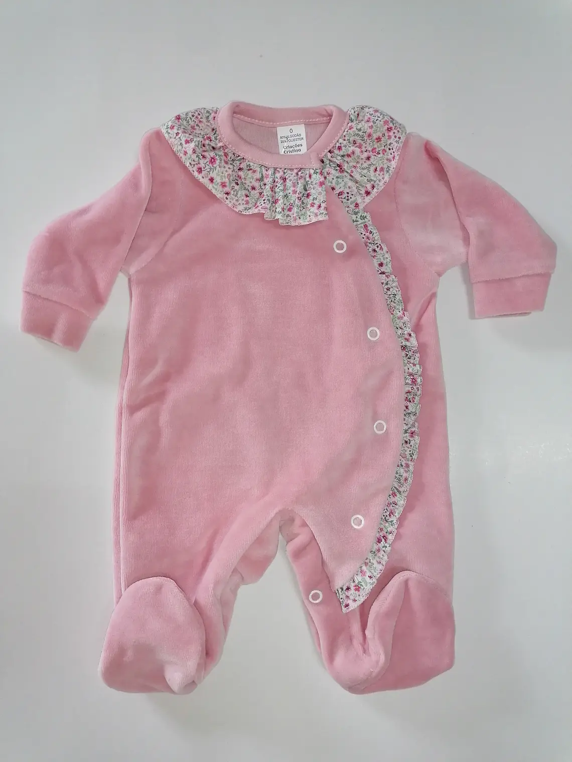 Babygrow de veludo com folho | 0M, 1M e 2M 12