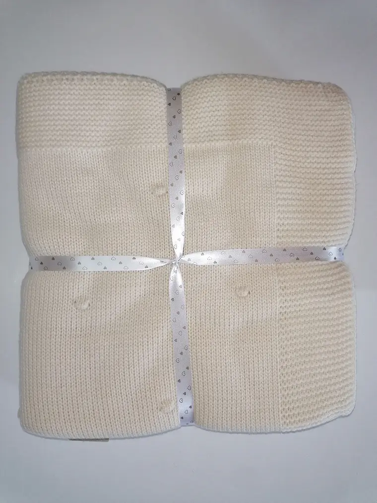 Manta Pompom em Malha para Bebé 🤍 8