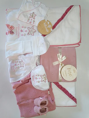 🩷 Conjunto Maternidade XL Estrelinha Floral | Rosa Velho 