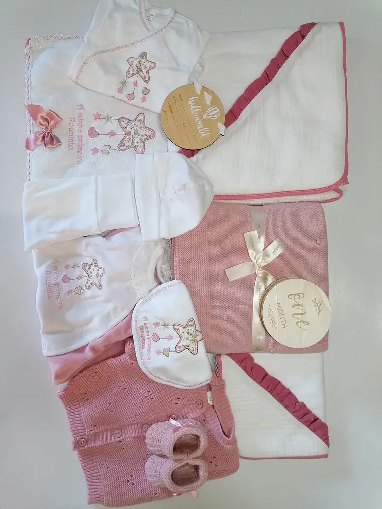 🩷 Conjunto Maternidade XL Estrelinha Floral | Rosa Velho  1