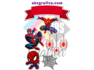 Topo de Bolo Homem Aranha Para Imprimir - DIGITAL