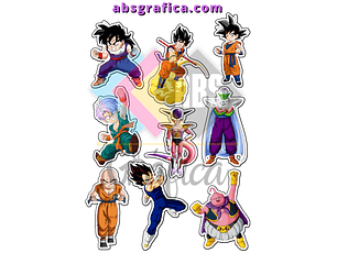 Topo de Bolo Dragon Ball Z Para Imprimir - Digital