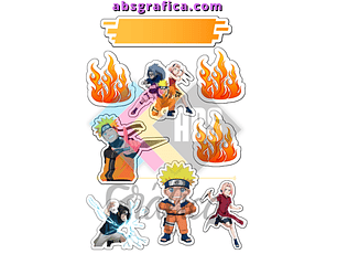 Topo de Bolo Naruto Para Imprimir - Digital
