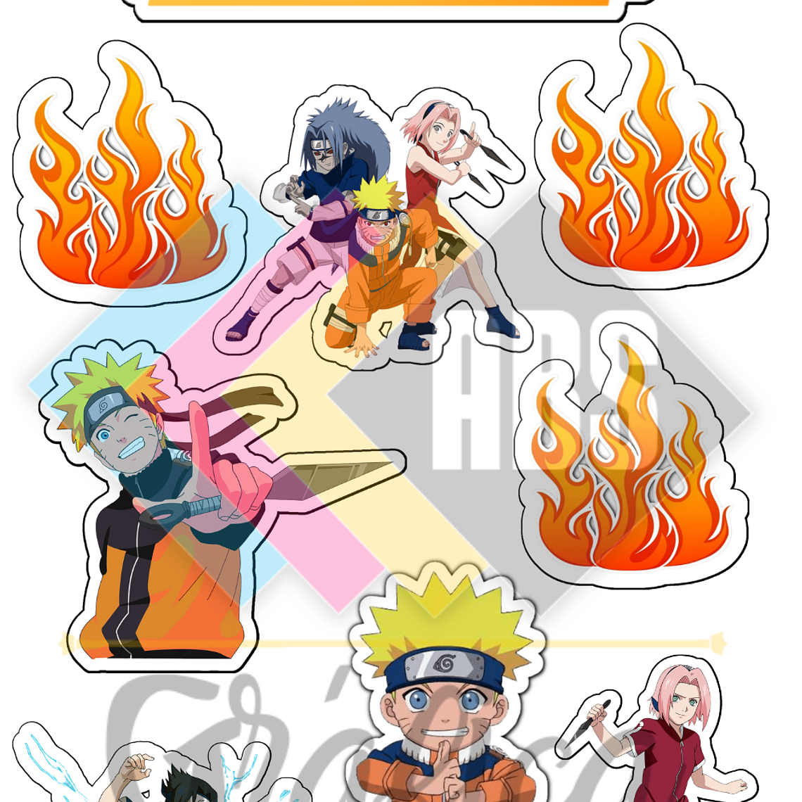 Topo de Bolo Naruto Para Imprimir - Digital 1