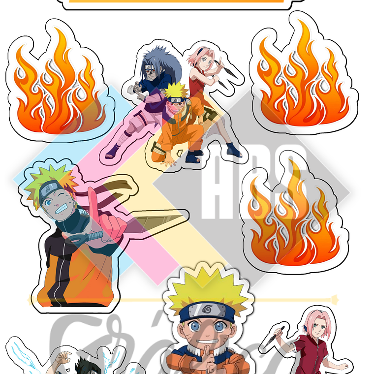 Topo de Bolo Naruto Para Imprimir - Digital 1
