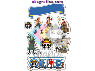 Topo de Bolo One Piece Para Imprimir - Digital