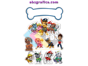 Topo de Bolo Patrulha Canina Para Imprimir - DIGITAL