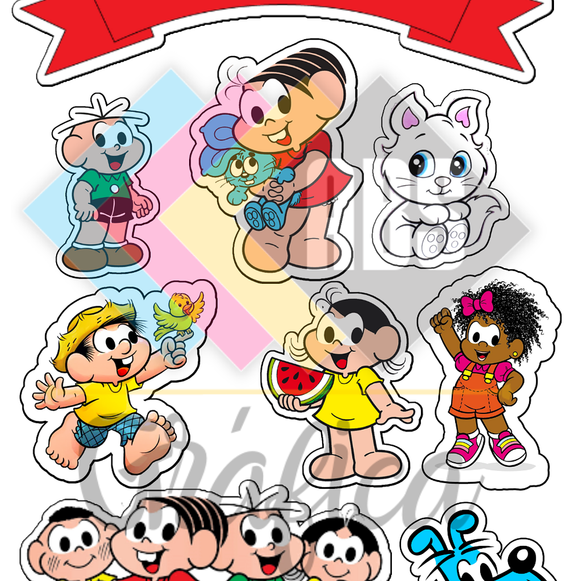 Topo de Bolo Turma da Mônica Para Imprimir - DIGITAL 1