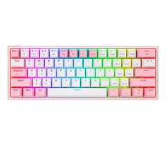 Teclado Gamer Redragon Fizz Pro K616 Con Luces RGB Blanco/Rosa