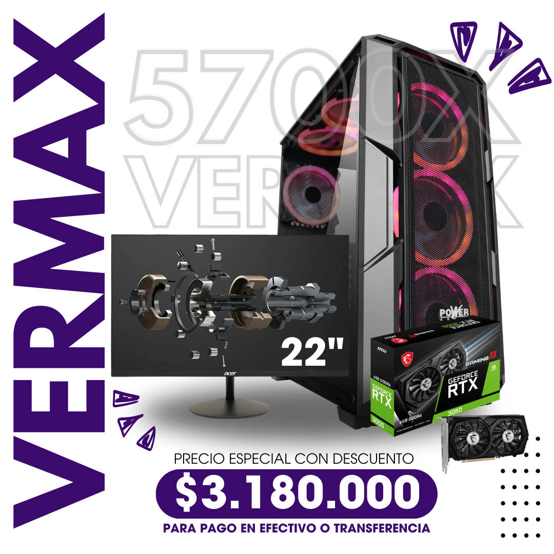 Combo Vermax Ryzen 7 5700X + RTX 3050 1