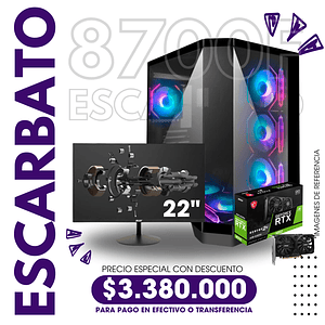 Combo Escarbato Ryzen 7 8700F con IA + RTX3050