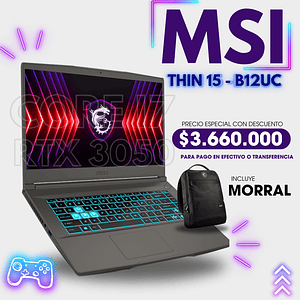 Computador Portatil MSI Thin 15 Core i7 + RTX3050