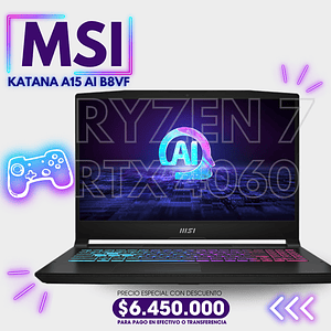 Msi Katana A15 AI Ryzen 7 + RTX 4060