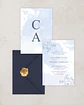 Pack Convite de Casamento - Aquarela Floral Azul - A5 - Thumbnail 1