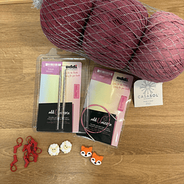 Algibeira de Natal - Tricot (Cor-de-Rosa)