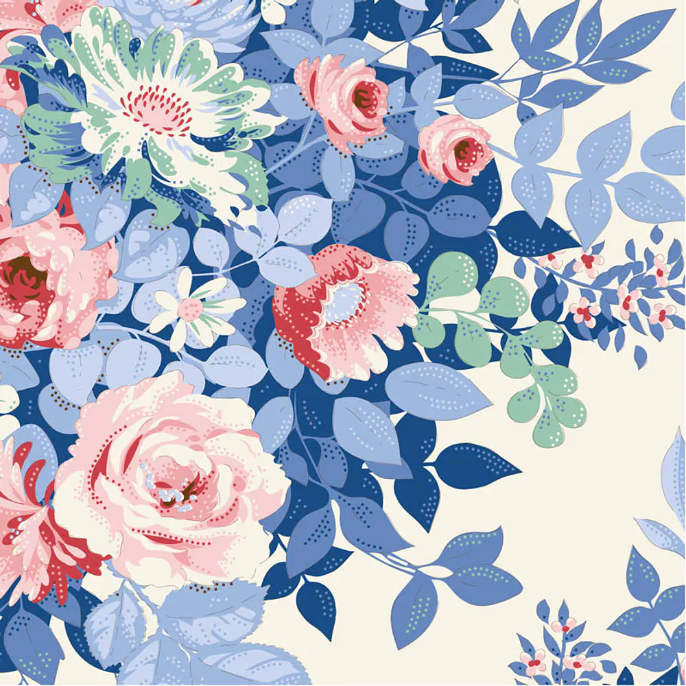 Tecido Something Blue Whimsy Flower Cream