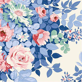 Tecido Something Blue Whimsy Flower Cream