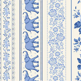 Tecido Something Blue Borders Blue