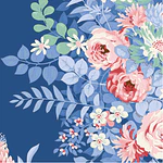 Tecido Something Blue Whimsy Flower Night