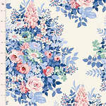 Tecido Something Blue Whimsy Flower Cream