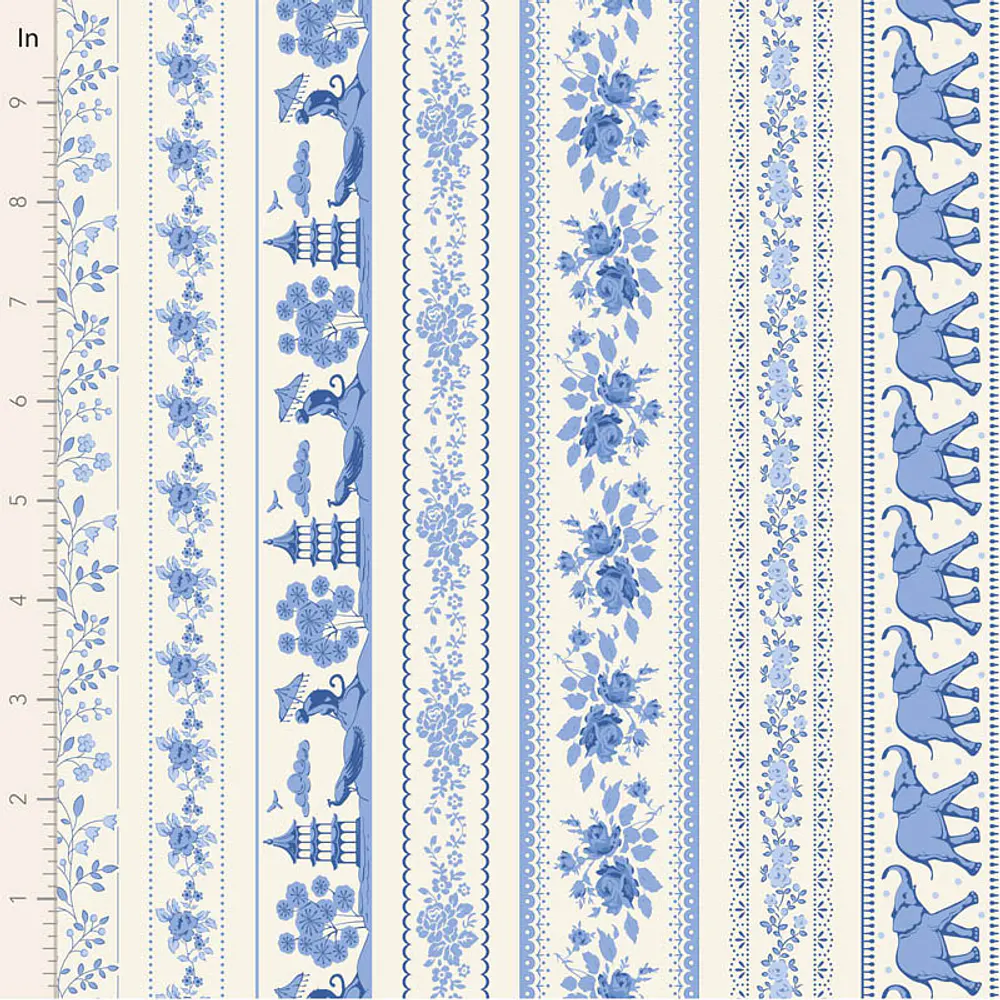 Tecido Something Blue Borders Blue