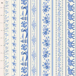 Tecido Something Blue Borders Blue