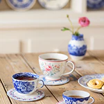 Tecido Something Blue Labels & Ornaments Blue