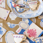Tecido Something Blue Labels & Ornaments Blue