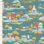 Tecido Village Life Village Teal