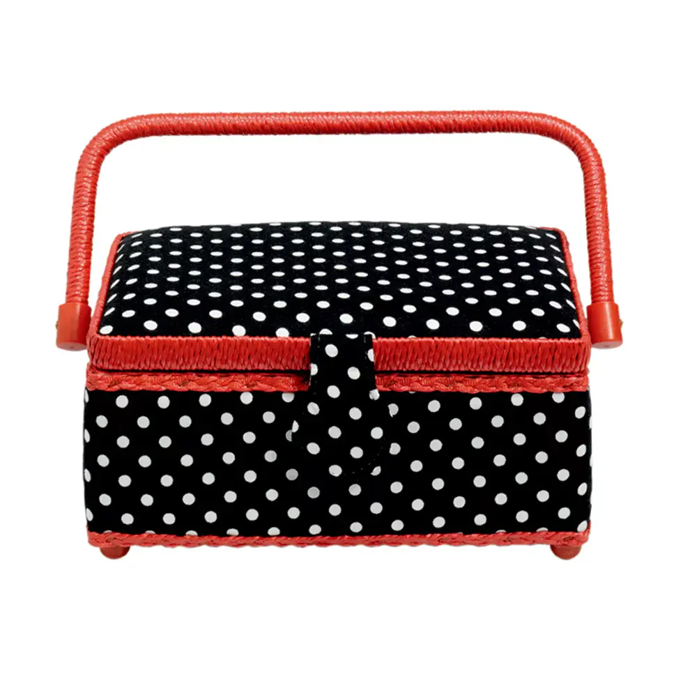 Caixa de Costura Polka Dots Preto/Branco Prym