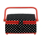 Caixa de Costura Polka Dots Preto/Branco Prym