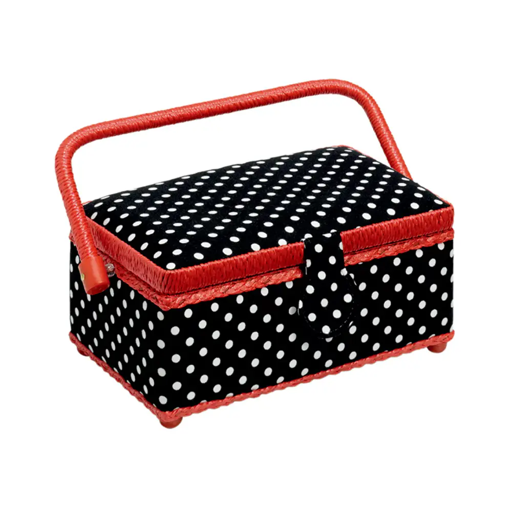 Caixa de Costura Polka Dots Preto/Branco Prym